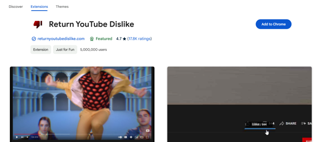 Return YouTube Dislike