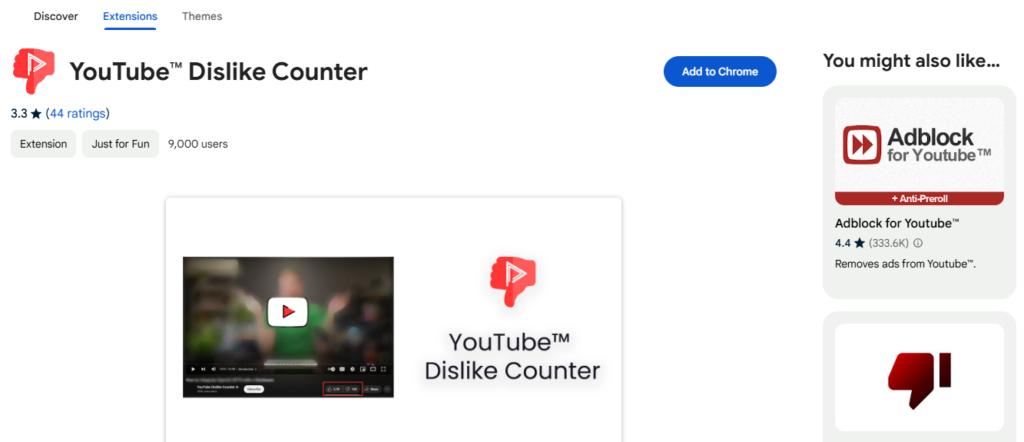 Dislike Counter for YouTube